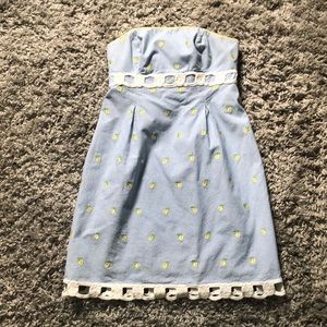 Lilly Pulitzer Strapless Seersucker ‘Lemon’ Dress